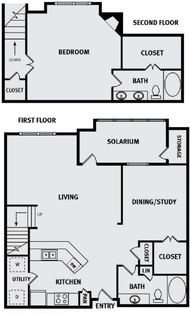 A6 Floor Plan at Easton Apartments, Dallas, TX